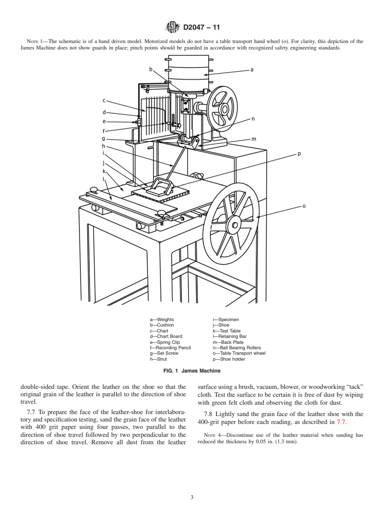 ASTM D2047-11 - Standard Test Method for  Static Coefficient of Friction of Polish-Coated Flooring Surfaces as Measured by the James Machine