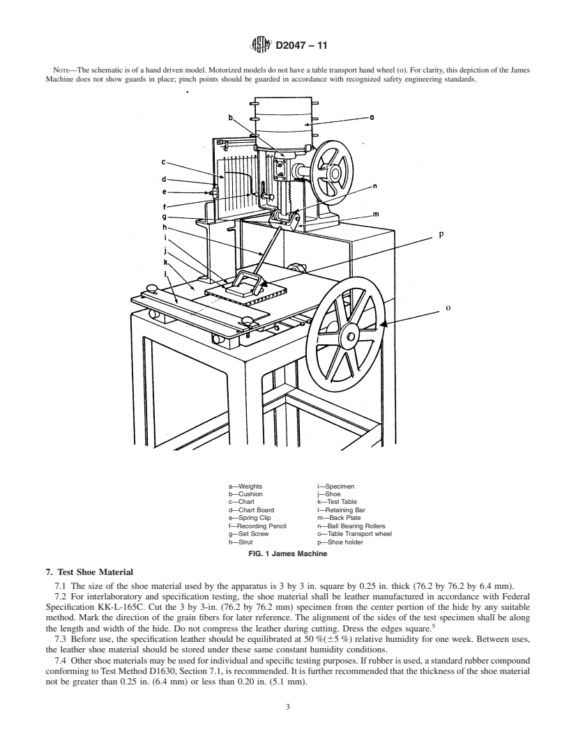 REDLINE ASTM D2047-11 - Standard Test Method for  Static Coefficient of Friction of Polish-Coated Flooring Surfaces as Measured by the James Machine