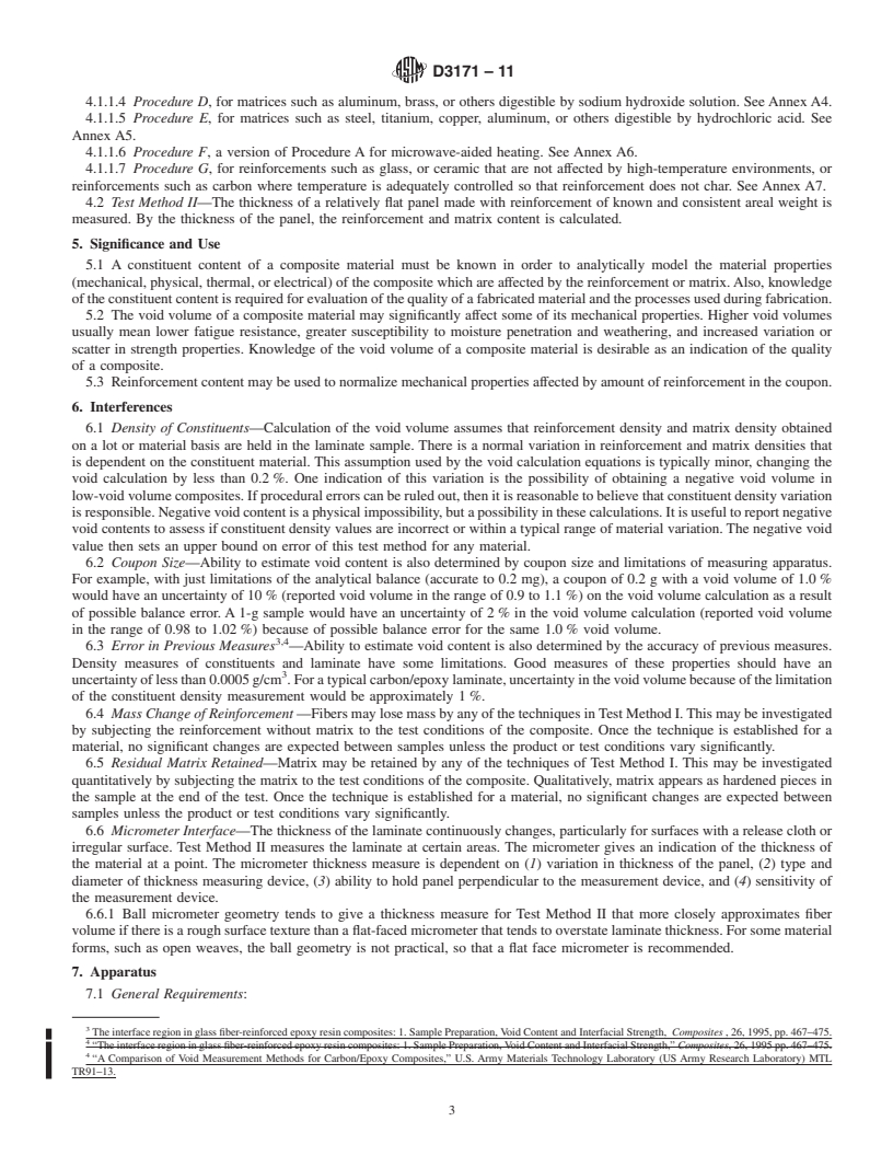 REDLINE ASTM D3171-11 - Standard Test Methods for  Constituent Content of Composite Materials