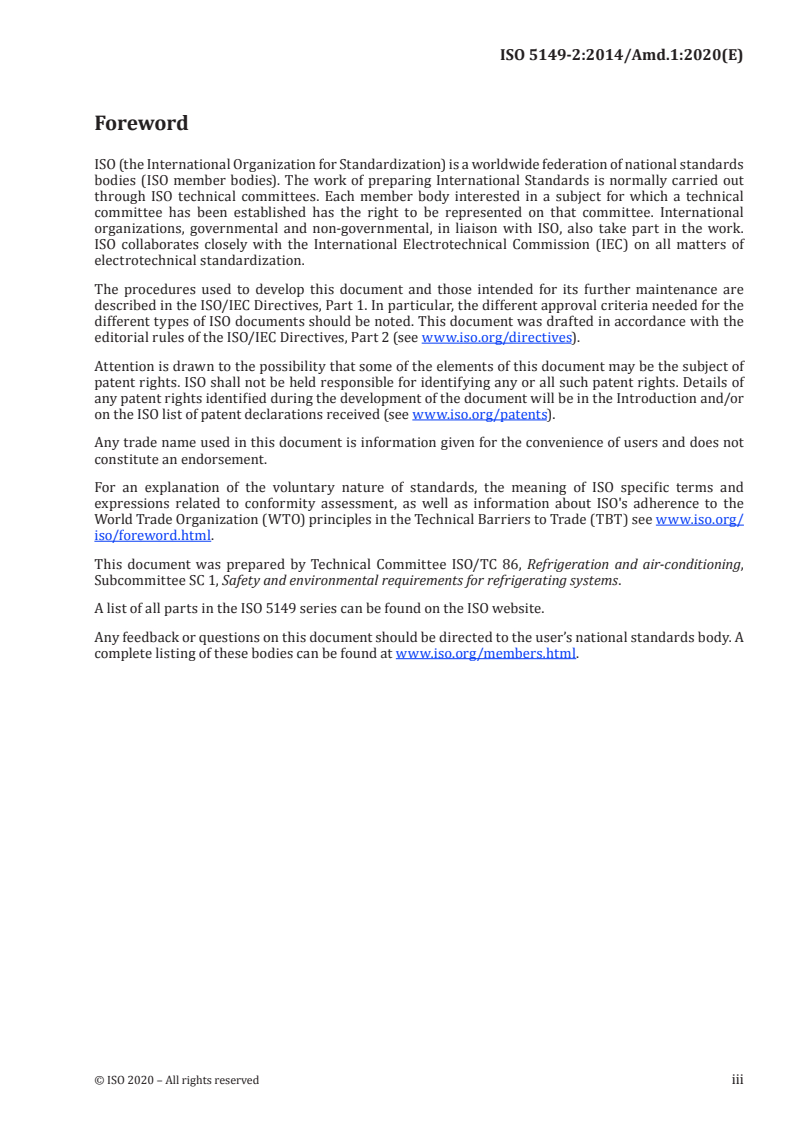 ISO 5149-2:2014/Amd 1:2020 ISO 5149-2:2014/Amd 1:2020 - Refrigerating systems and heat pumps — Safety and environmental requirements — Part 2: Design, construction, testing, marking and documentation — Amendment 1
Released:6/22/2020