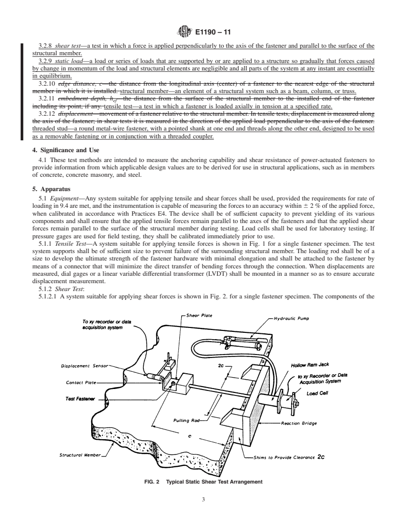 REDLINE ASTM E1190-11 - Standard Test Methods for Strength of Power-Actuated Fasteners Installed in Structural Members