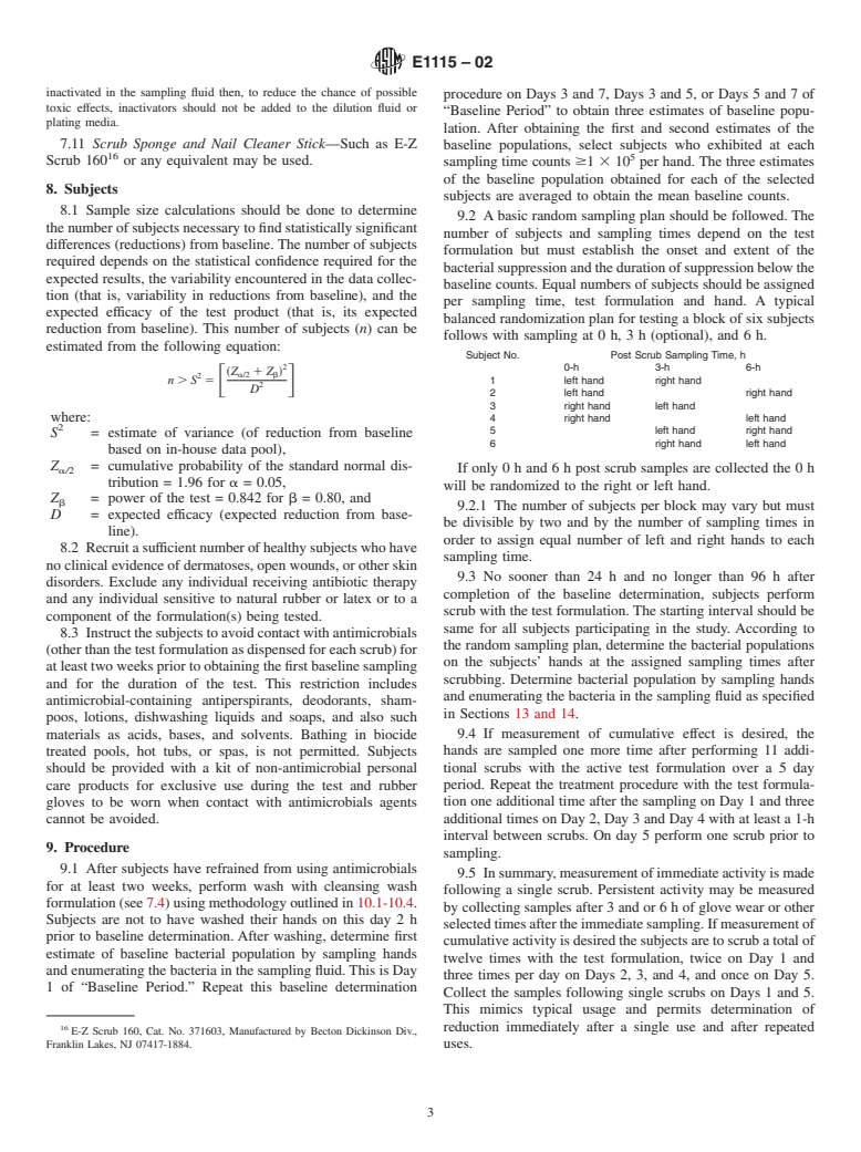 ASTM E1115-02 - Standard Test Method for Evaluation of Surgical Hand Scrub Formulations