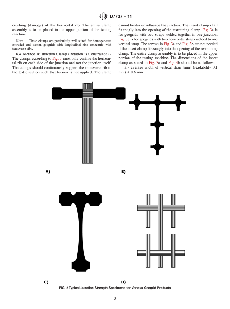 ASTM D7737-11 - Standard Test Method for Individual Geogrid Junction Strength