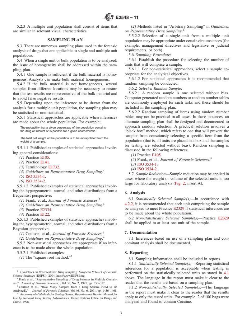 ASTM E2548-11 - Standard Guide for Sampling Seized Drugs for Qualitative and Quantitative Analysis