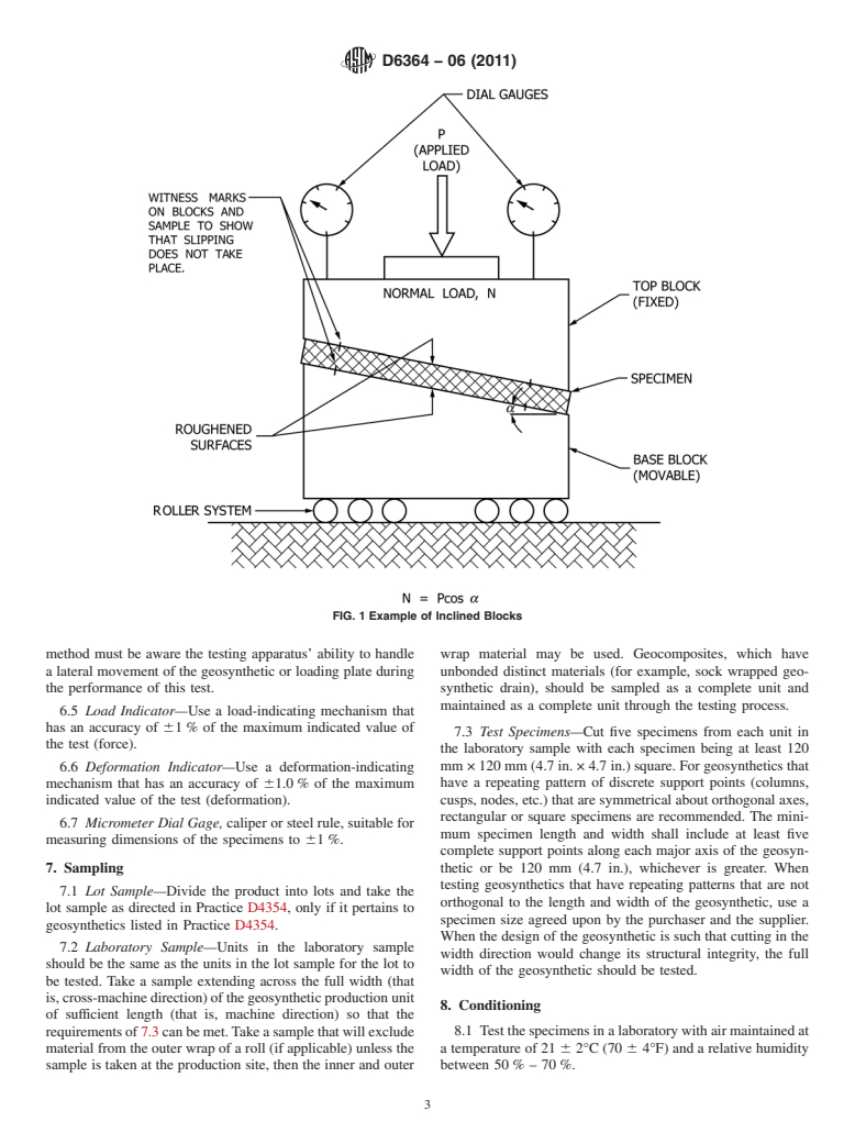 ASTM D6364-06(2011) - Standard Test Method for Determining Short-Term Compression Behavior of Geosynthetics