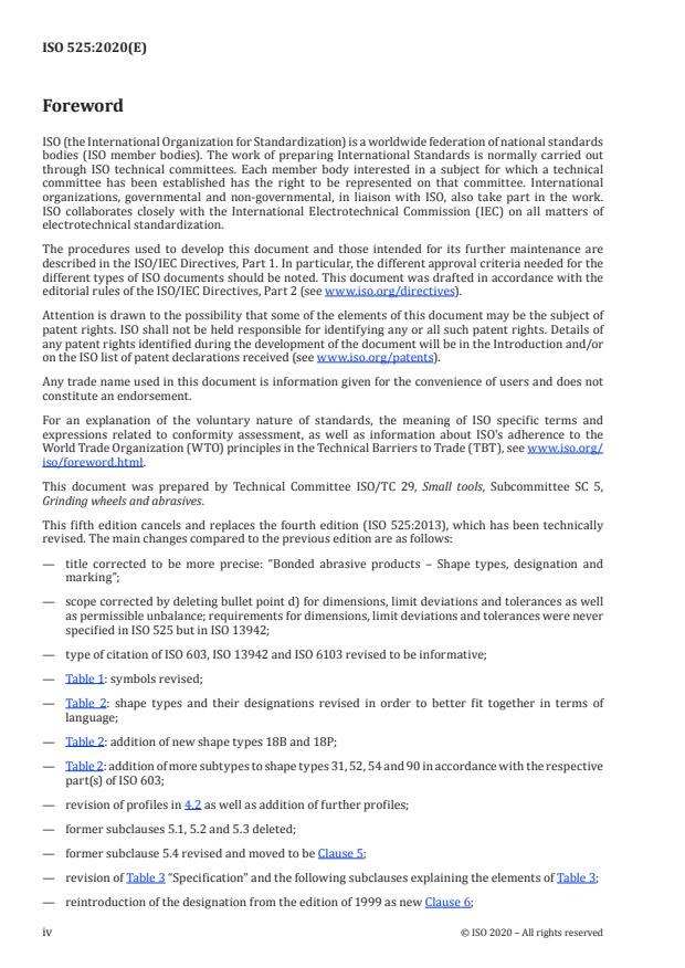 ISO 525:2020 ISO 525:2020 - Bonded abrasive products -- Shape types, designation and marking - Page 4 preview