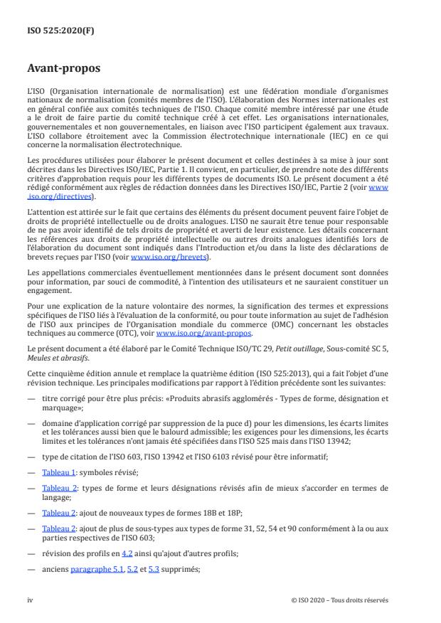ISO 525:2020 ISO 525:2020 - Produits abrasifs agglomérés -- Types de forme, désignation et marquage - Page 4 preview