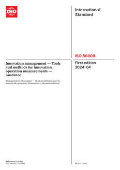ISO 56008:2024 - Innovation management — Tools and methods for innovation operation measurements — Guidance
Released:24. 04. 2024 - Page 1 preview