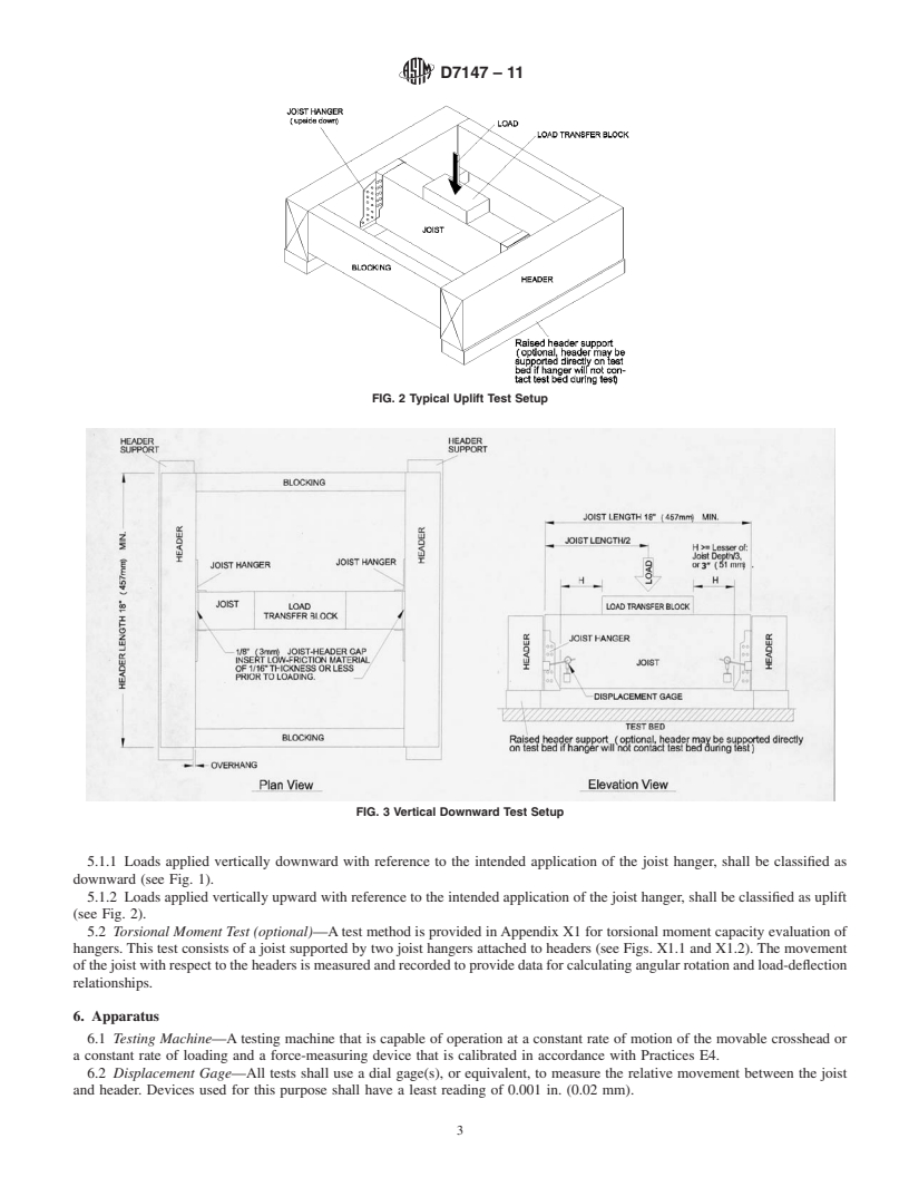 REDLINE ASTM D7147-11 - Standard Specification for Testing and Establishing Allowable Loads of Joist Hangers