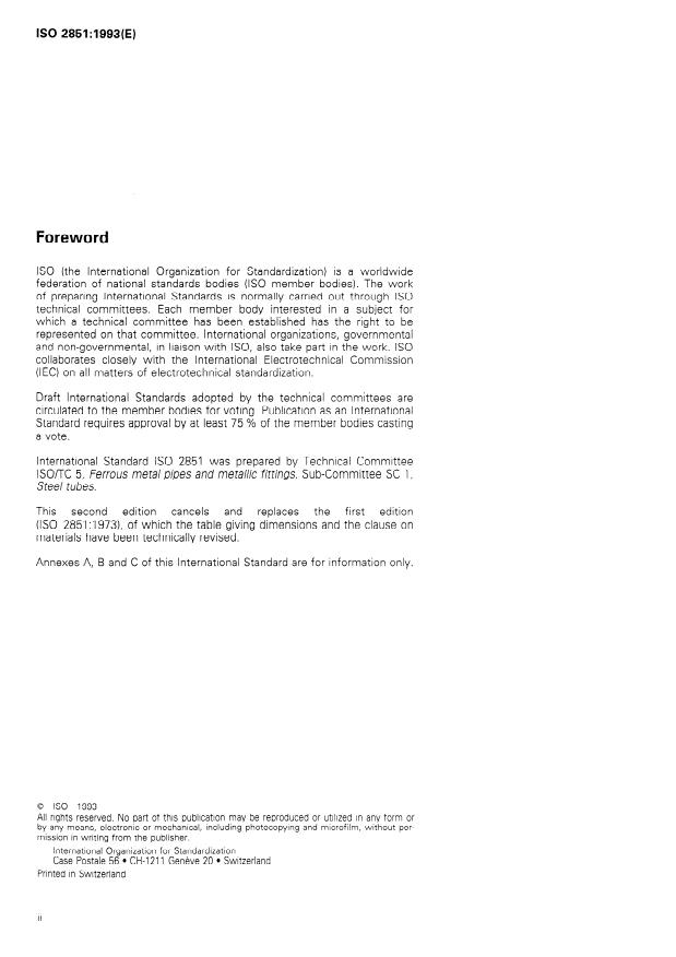 ISO 2851:1993 ISO 2851:1993 - Stainless steel bends and tees for the food industry - Page 2 preview