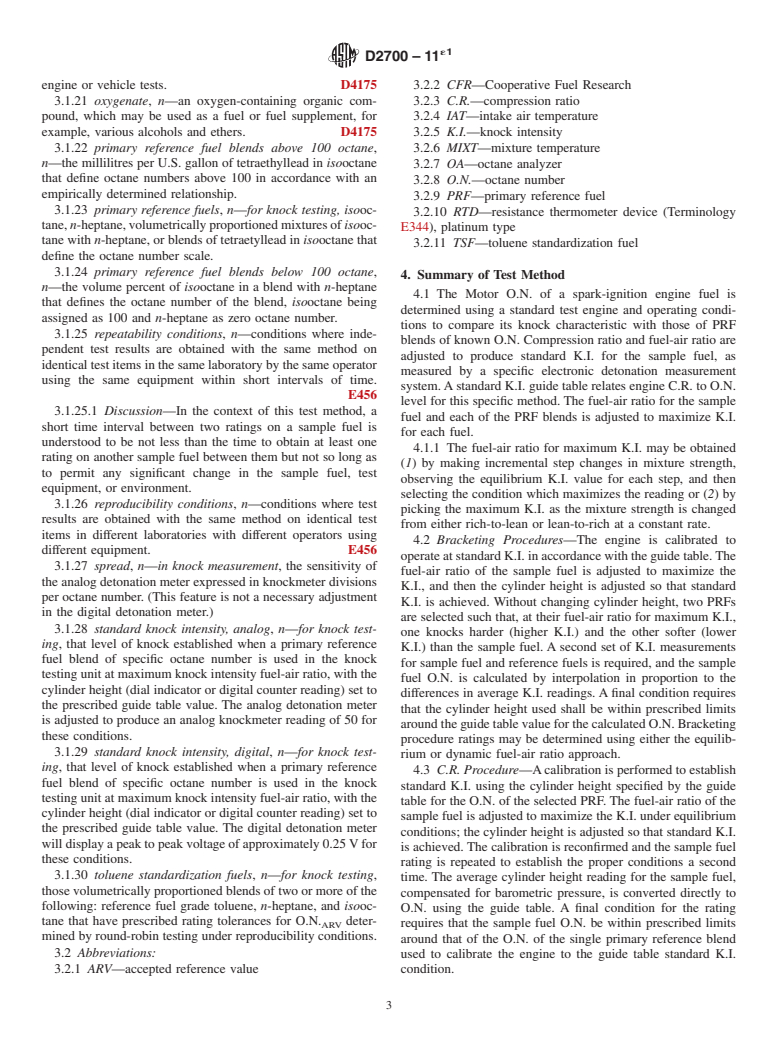 ASTM D2700-11e1 - Standard Test Method for Motor Octane Number of Spark-Ignition Engine Fuel