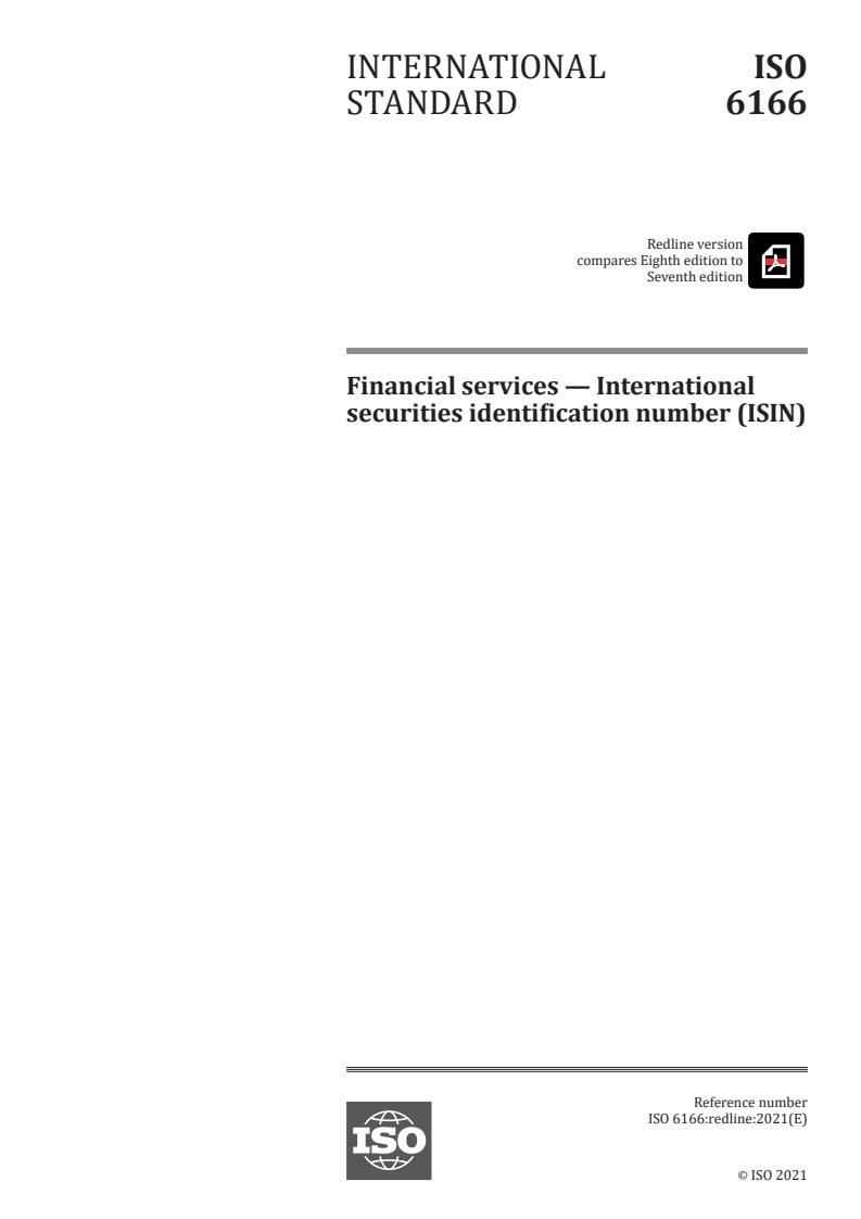 ISO 6166:2021REDLINE - Financial services -- International securities identification number (ISIN)