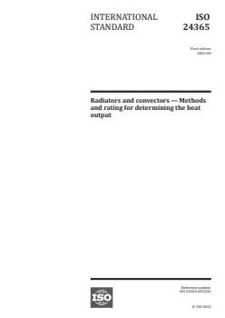 ISO 24365:2022 - Radiators and convectors — Methods and rating for determining the heat output
Released:12. 08. 2022 - Page 1 preview