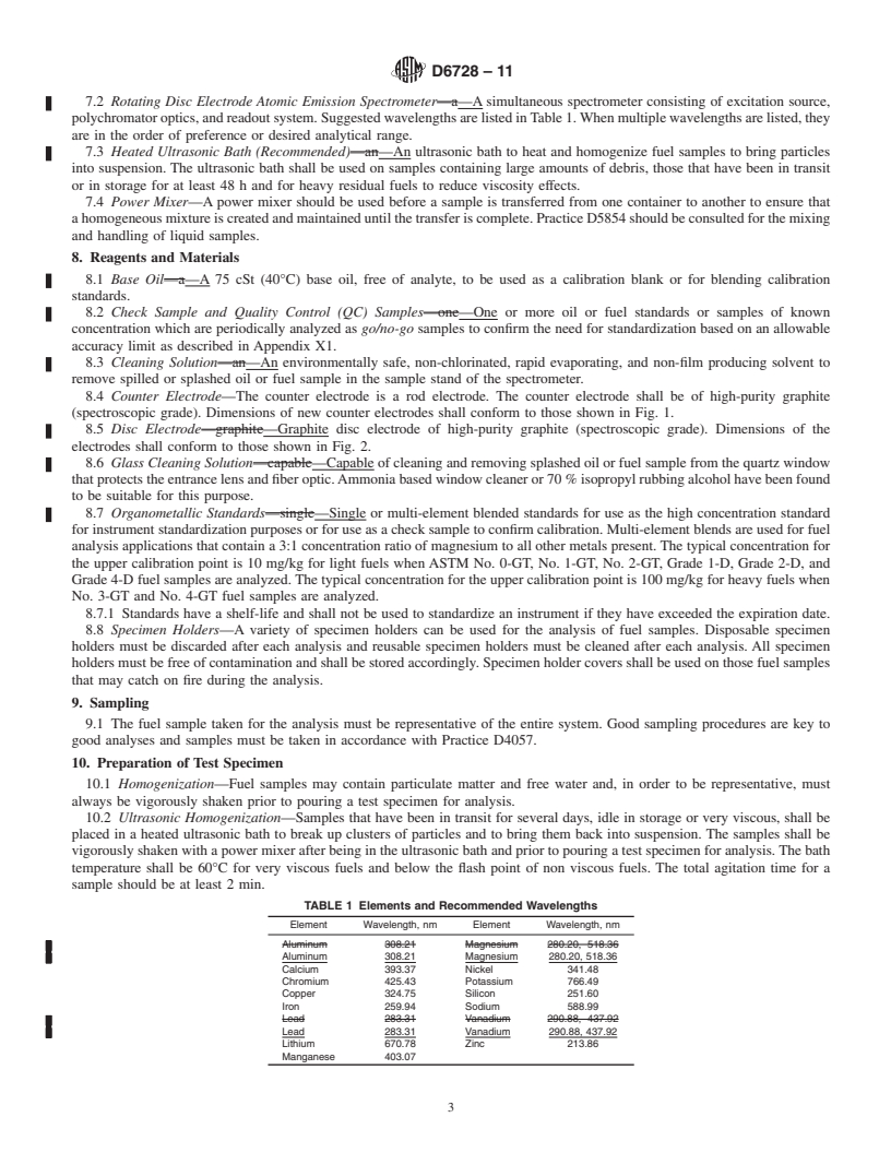 REDLINE ASTM D6728-11 - Standard Test Method for Determination of Contaminants in Gas Turbine and Diesel Engine Fuel by Rotating Disc Electrode Atomic Emission Spectrometry