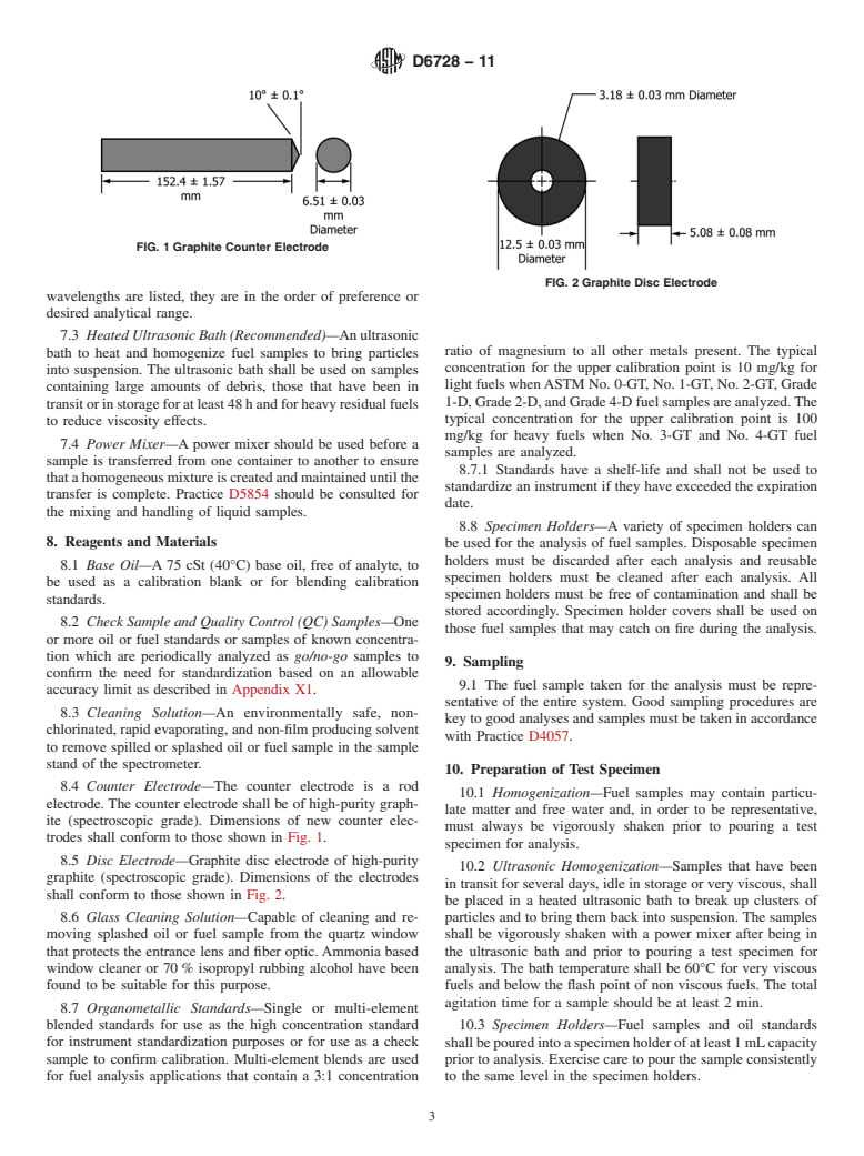 ASTM D6728-11 - Standard Test Method for Determination of Contaminants in Gas Turbine and Diesel Engine Fuel by Rotating Disc Electrode Atomic Emission Spectrometry