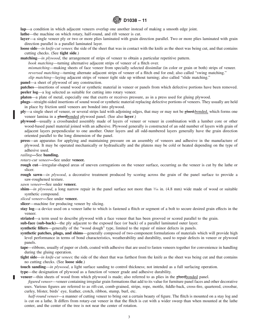 REDLINE ASTM D1038-11 - Standard Terminology Relating to  Veneer and Plywood