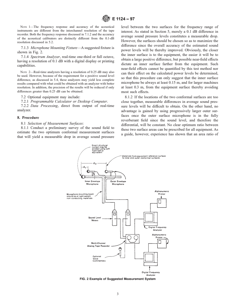 ASTM E1124-97 - Standard Test Method for Field Measurement of Sound Power Level by the Two-Surface Method