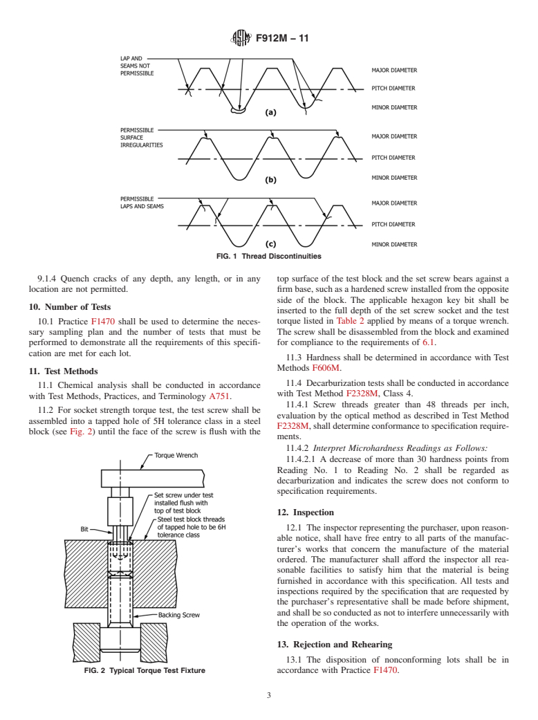 ASTM F912M-11 - Standard Specification for  Alloy Steel Socket Set Screws (Metric) (Withdrawn 2015)