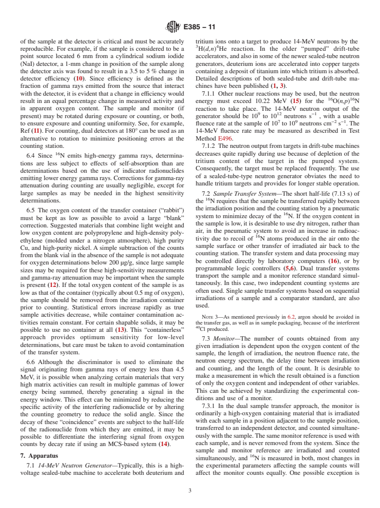 ASTM E385-11 - Standard Test Method for Oxygen Content Using a 14-MeV Neutron Activation and Direct-Counting Technique