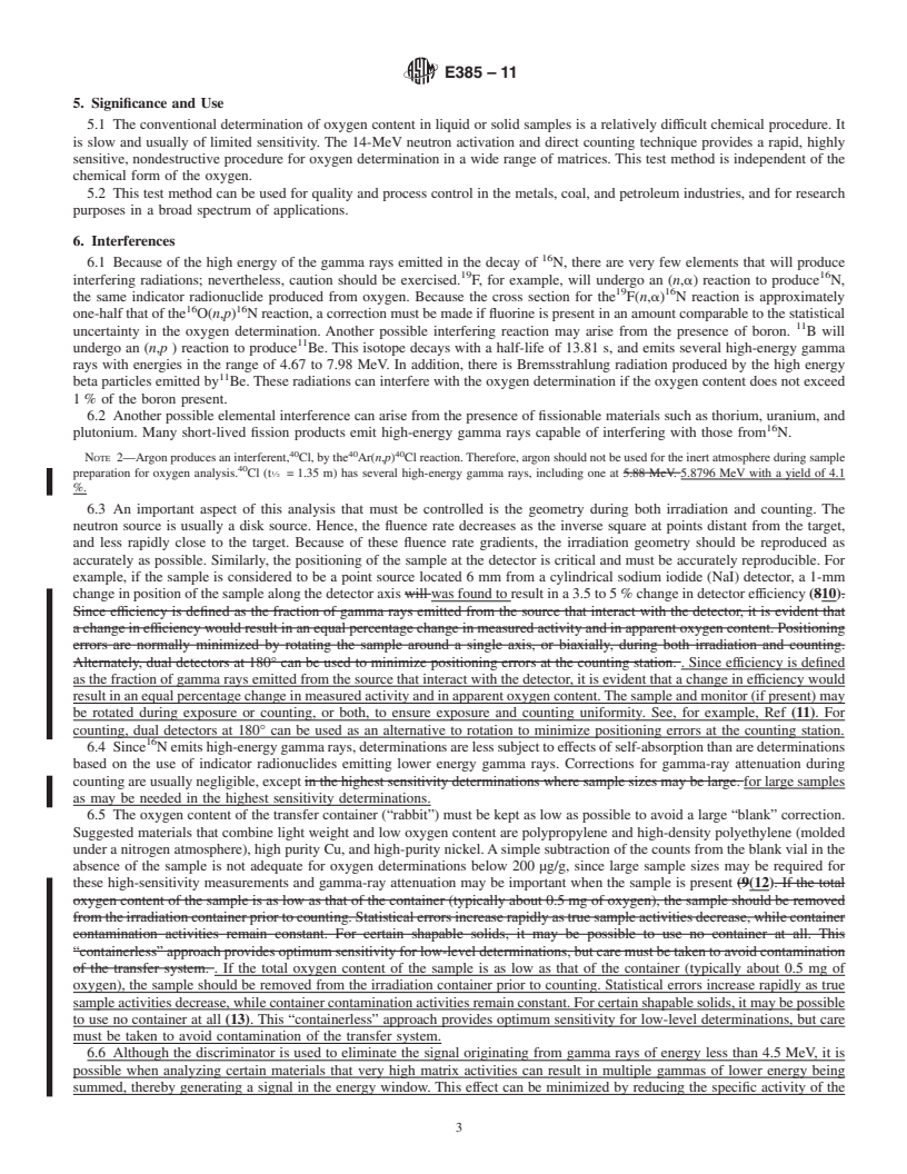 REDLINE ASTM E385-11 - Standard Test Method for Oxygen Content Using a 14-MeV Neutron Activation and Direct-Counting Technique