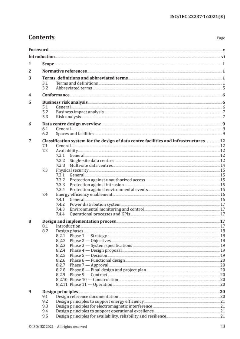 ISO/IEC 22237-1:2021 - Information technology — Data centre facilities and infrastructures — Part 1: General concepts
Released:10/5/2021