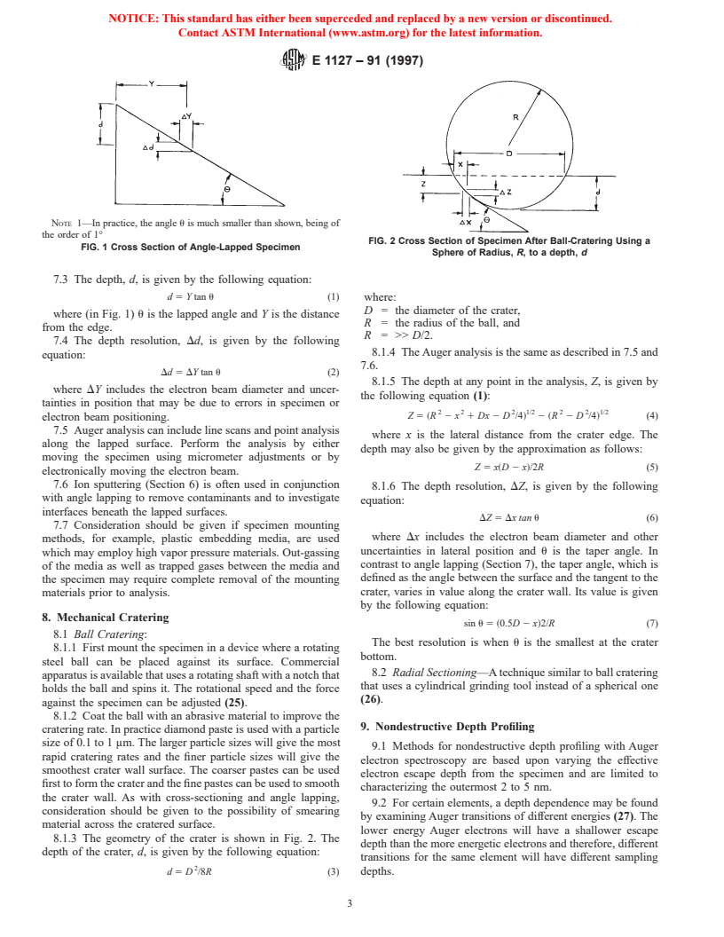 ASTM E1127-91(1997) - Standard Guide for Depth Profiling in Auger Electron Spectroscopy