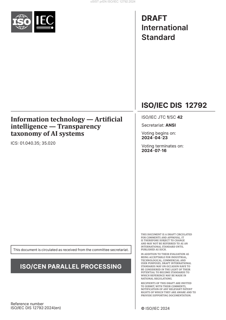 prEN ISO/IEC 12792:2024