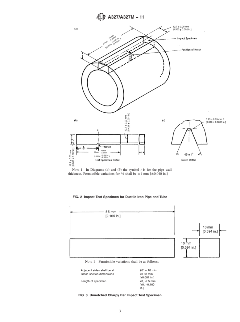 ASTM A327/A327M-11 - Standard Test Methods for  Impact Testing of Cast Irons