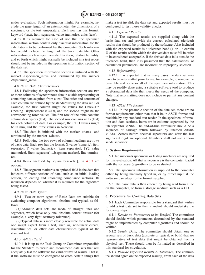 ASTM E2443-05(2010)e1 - Standard Guide for Verifying Computer-Generated  Test Results Through The Use Of Standard  Data Sets