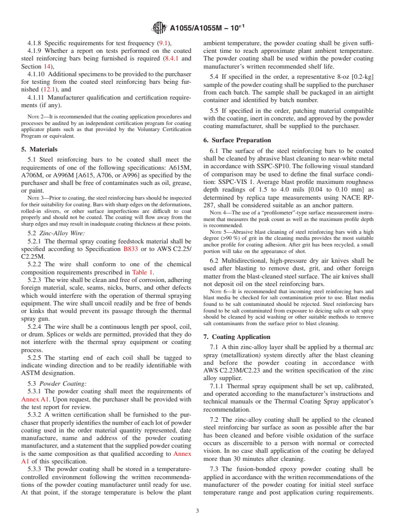 ASTM A1055/A1055M-10e1 - Standard Specification for Zinc and Epoxy Dual-Coated Steel Reinforcing Bars