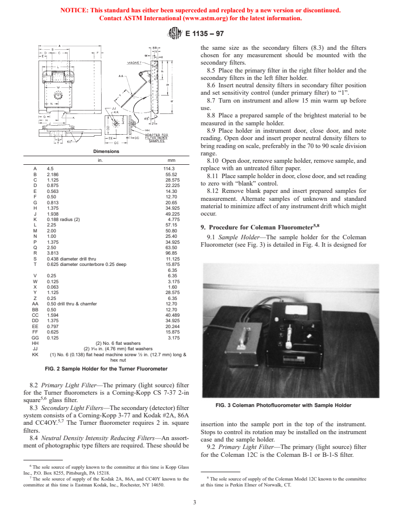 ASTM E1135-97 - Standard Test Method for Comparing the Brightness of Fluorescent Penetrants