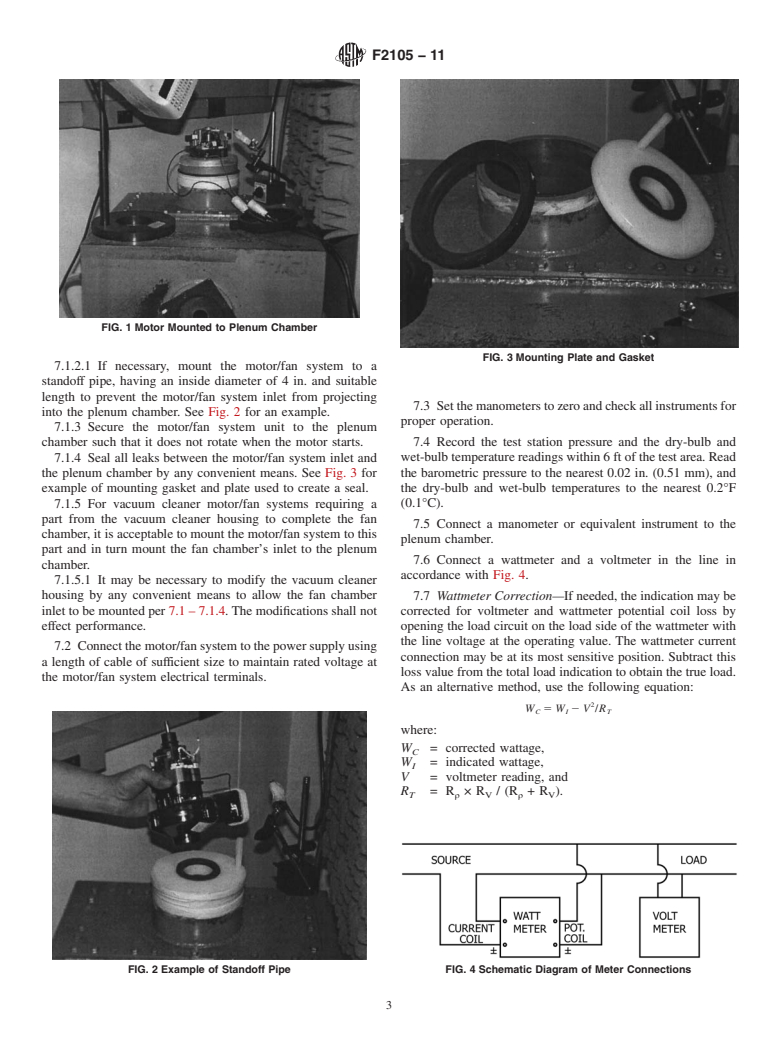 ASTM F2105-11 - Standard Test Method for Measuring Air Performance Characteristics of Vacuum Cleaner Motor/Fan Systems