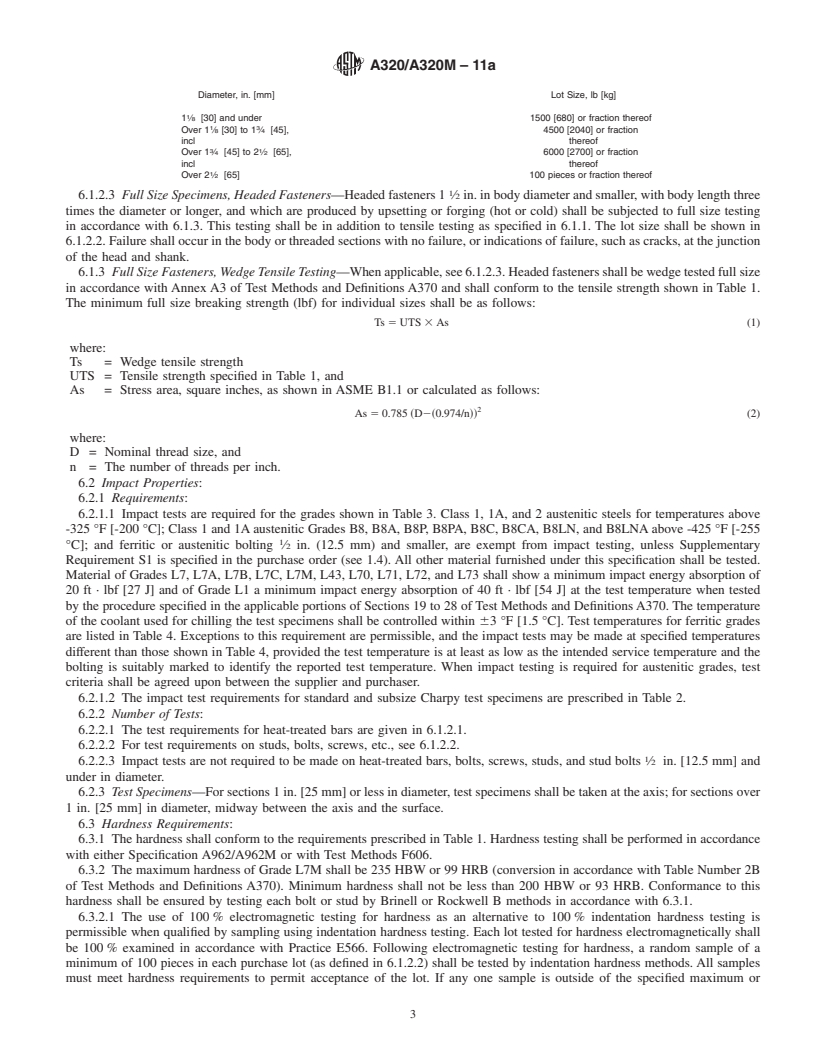 REDLINE ASTM A320/A320M-11a - Standard Specification for  Alloy-Steel and Stainless Steel Bolting for Low-Temperature Service