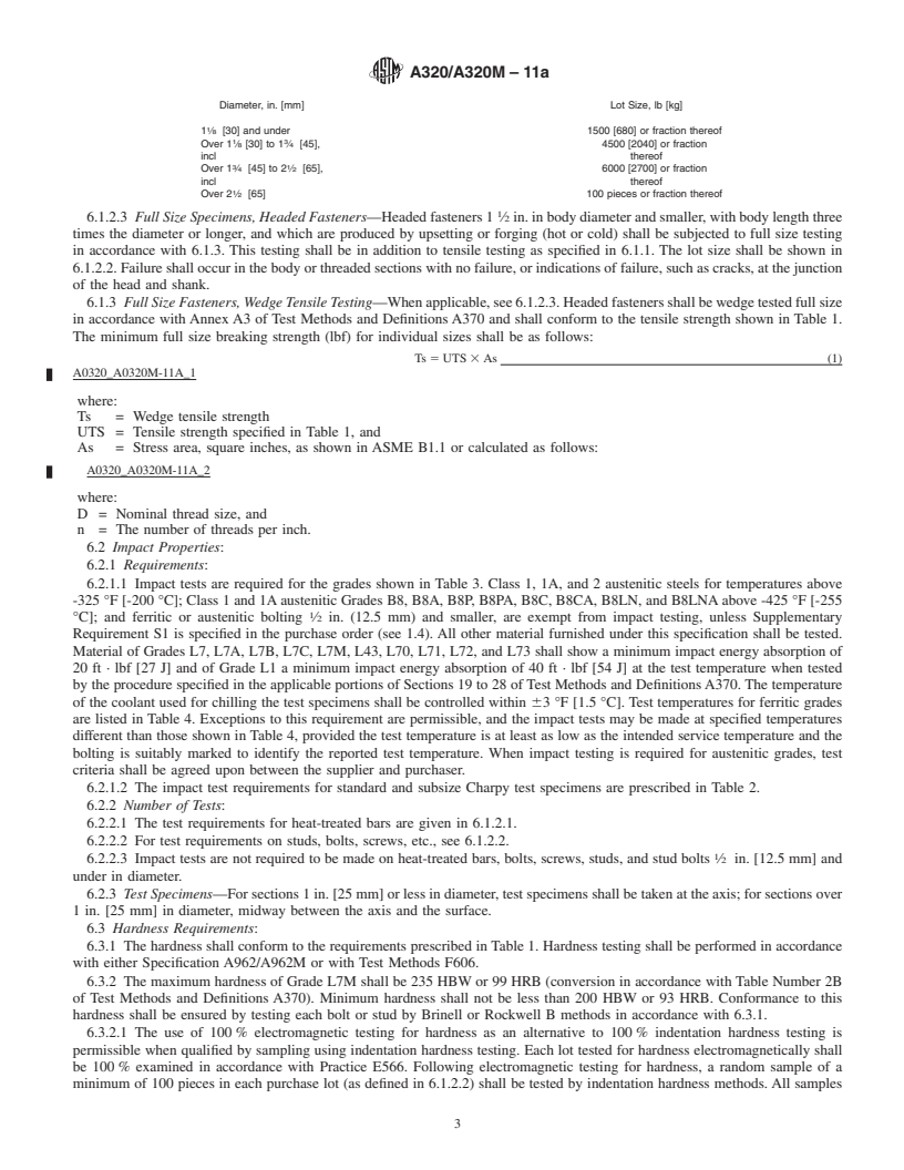 REDLINE ASTM A320/A320M-11a - Standard Specification for  Alloy-Steel and Stainless Steel Bolting for Low-Temperature Service