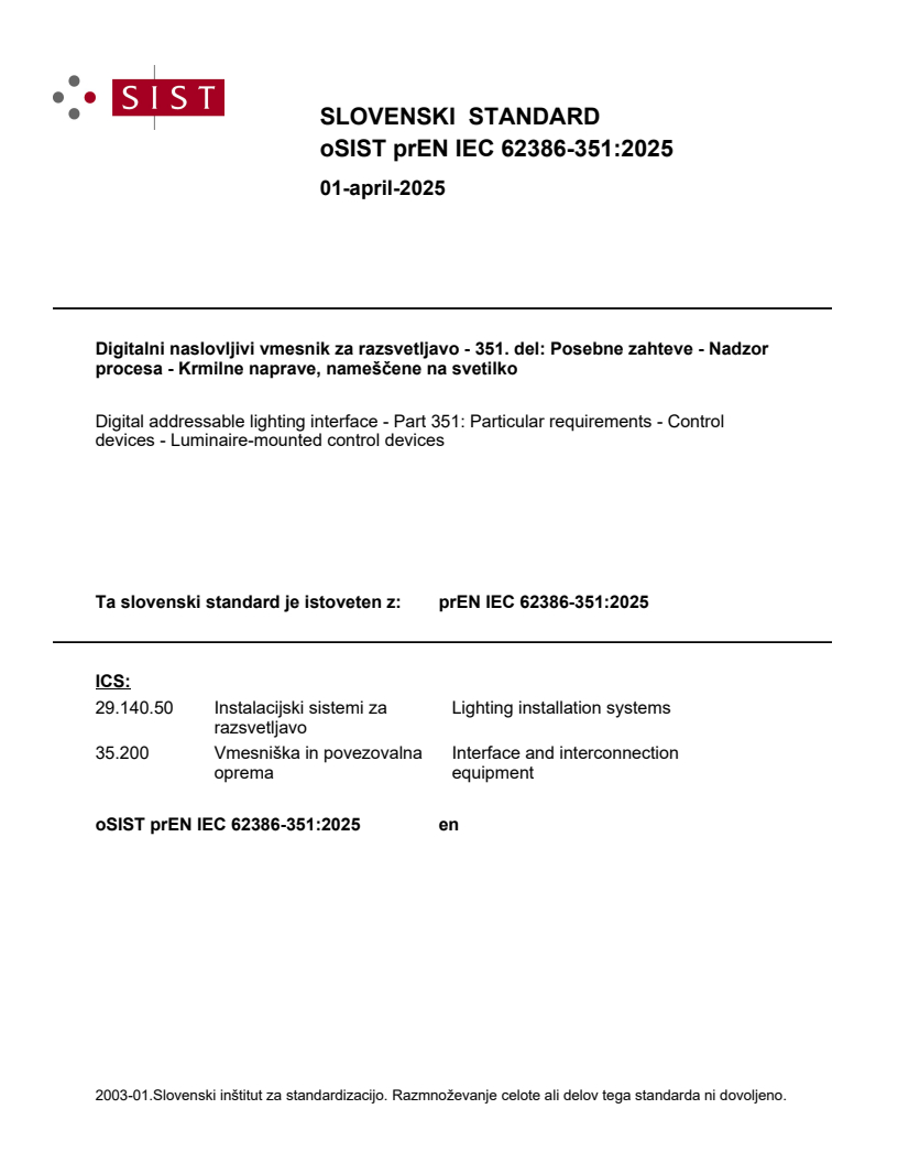 prEN IEC 62386-351:2025 - BARVE