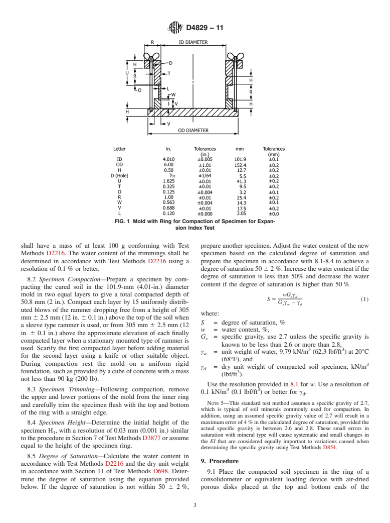 ASTM D4829-11 - Standard Test Method for Expansion Index of Soils