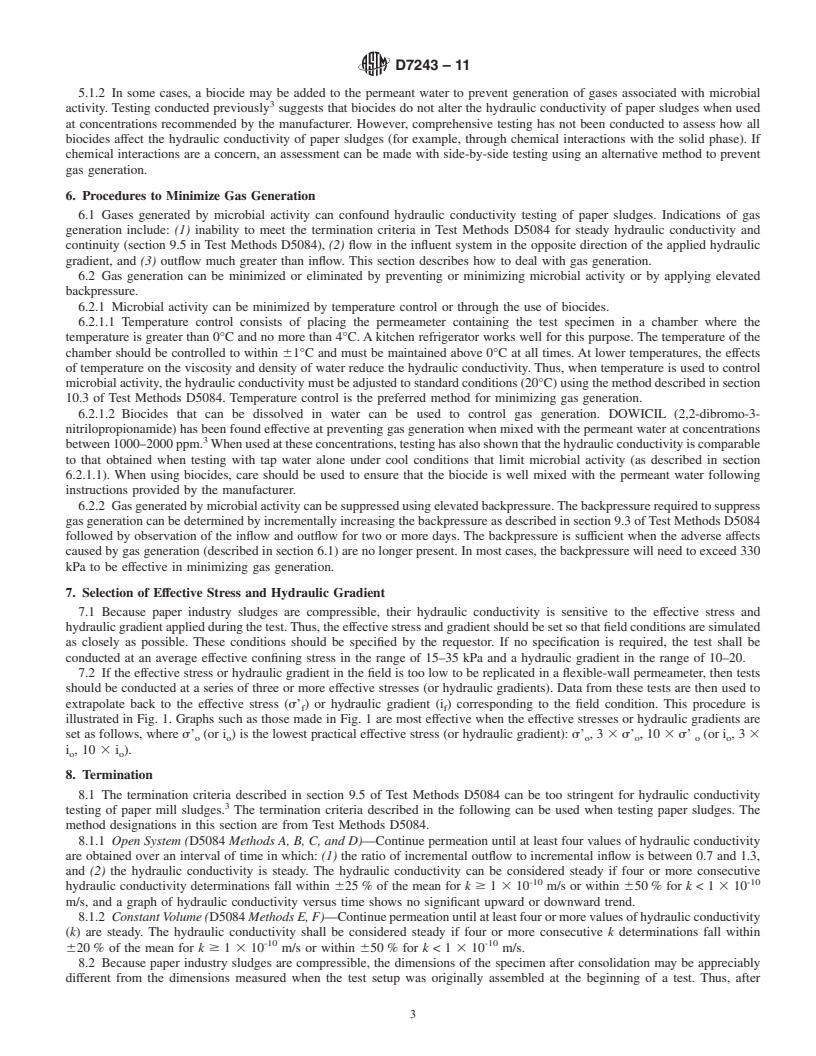 REDLINE ASTM D7243-11 - Standard Guide for Measuring the Saturated Hydraulic Conductivity of Paper Industry Sludges