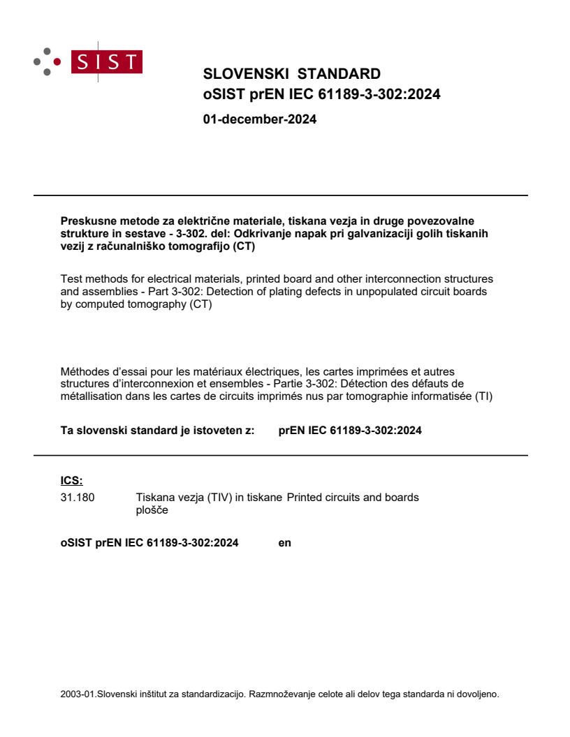 EN IEC 61189-3-302:2025 prEN IEC 61189-3-302:2024 - BARVE