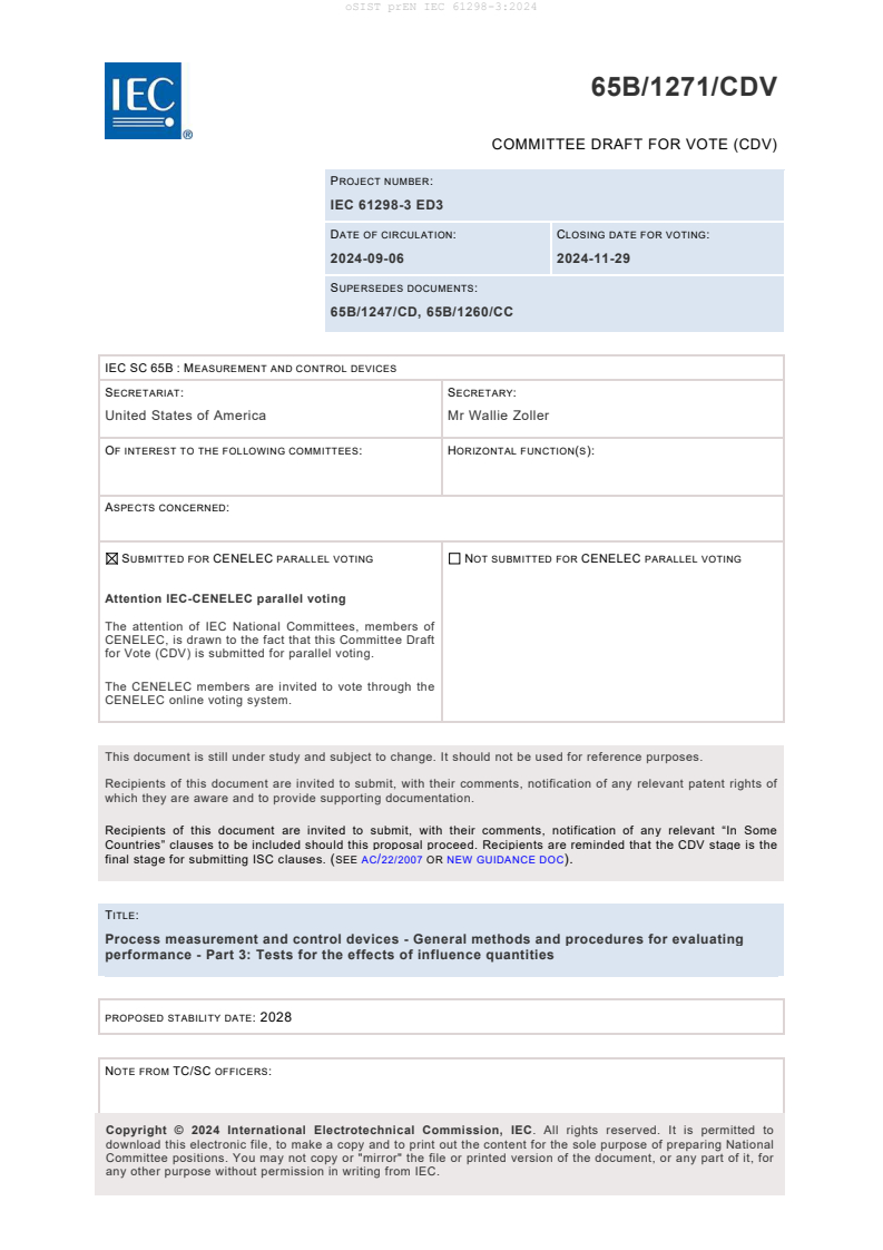 prEN IEC 61298-3:2024