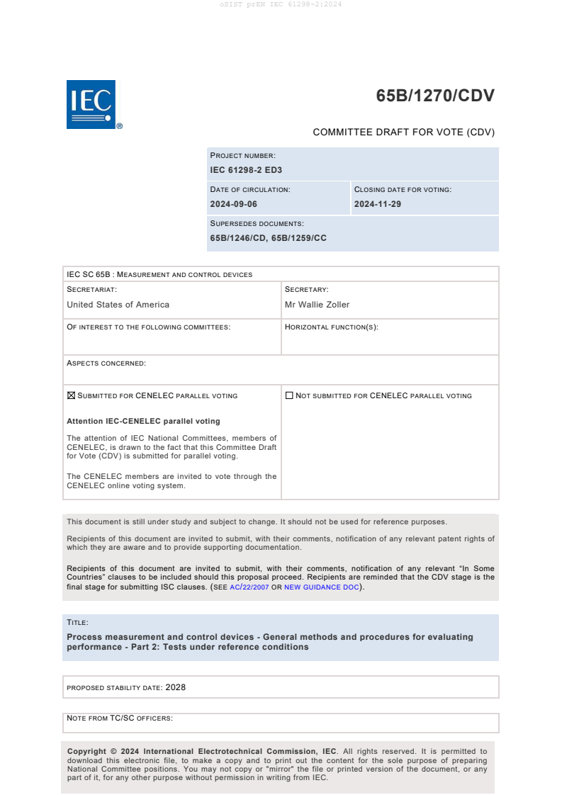 prEN IEC 61298-2:2024