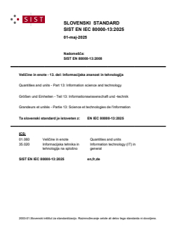 EN IEC 80000-13:2025 EN IEC 80000-13:2025 - Page 1 preview