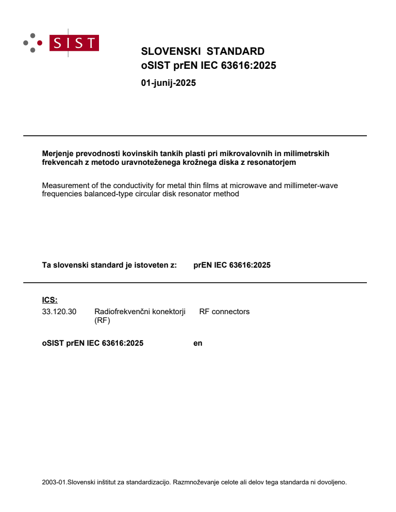 FprEN IEC 63616:2025 prEN IEC 63616:2025 - BARVE