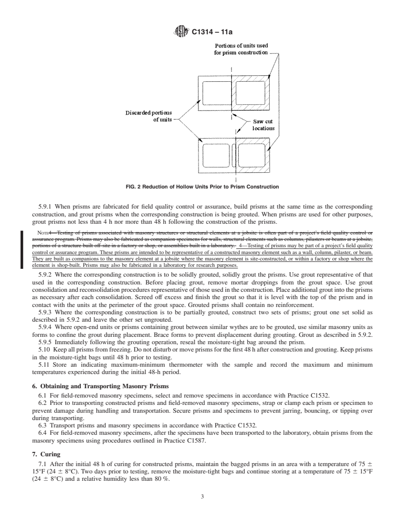 REDLINE ASTM C1314-11a - Standard Test Method for  Compressive Strength of Masonry Prisms