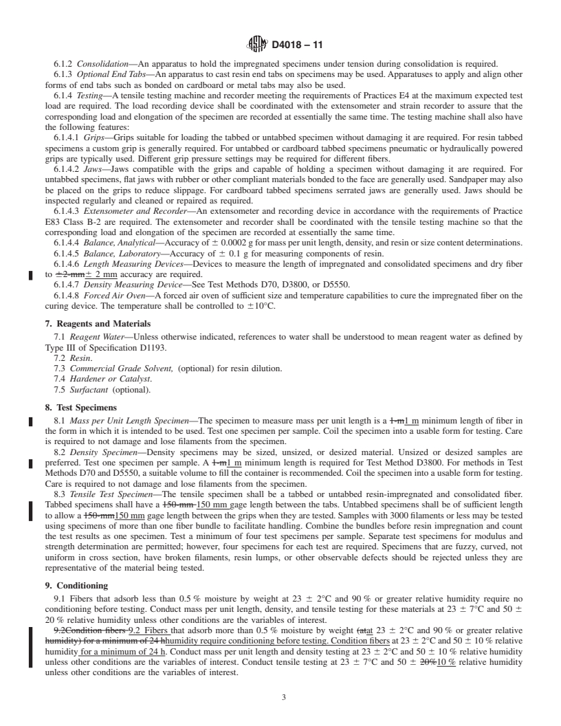 REDLINE ASTM D4018-11 - Standard Test Methods for Properties of Continuous Filament Carbon and Graphite Fiber Tows