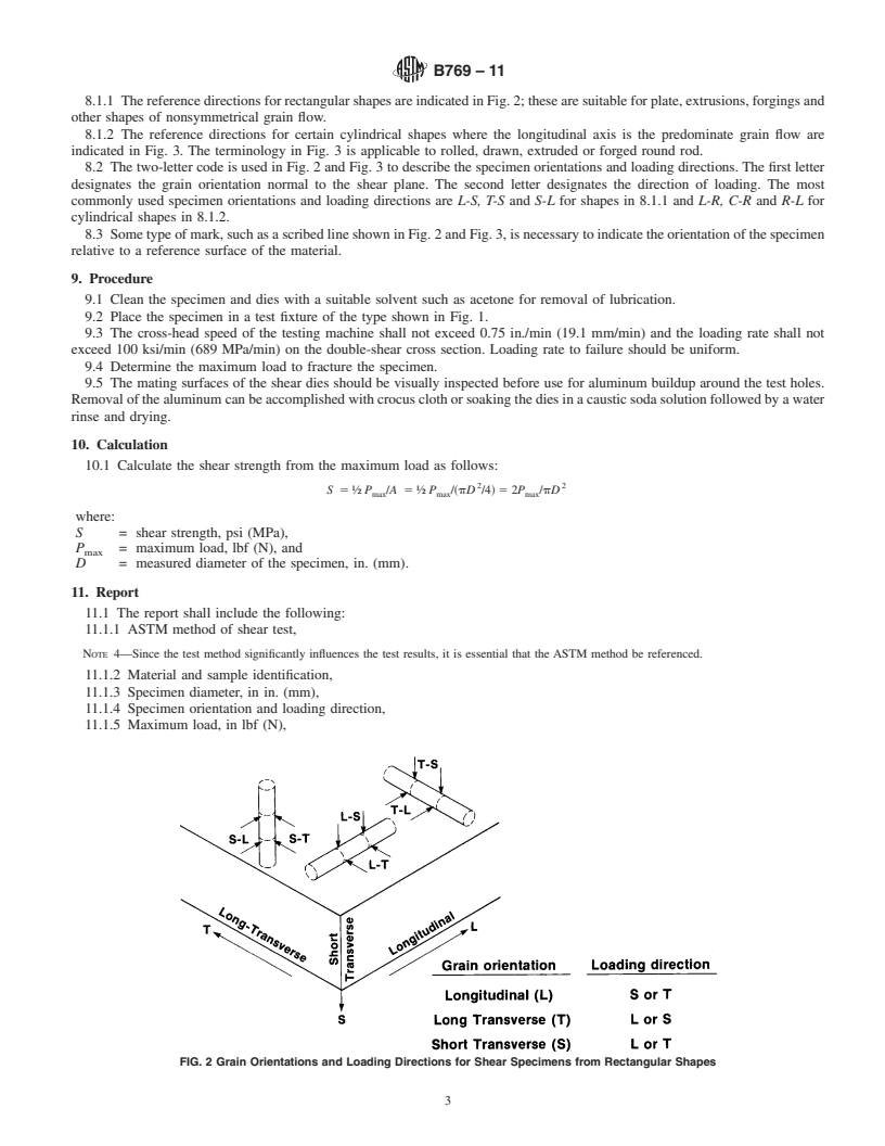 REDLINE ASTM B769-11 - Standard Test Method for Shear Testing of Aluminum Alloys