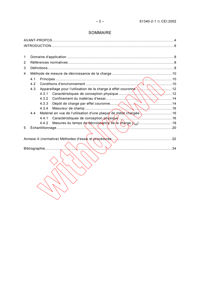 IEC 61340-2-1:2002 IEC 61340-2-1:2002 - Electrostatics - Part 2-1: Measurement methods - Ability of materials and products to dissipate static electric charge
Released:6/14/2002
Isbn:2831864240 - Page 4 preview