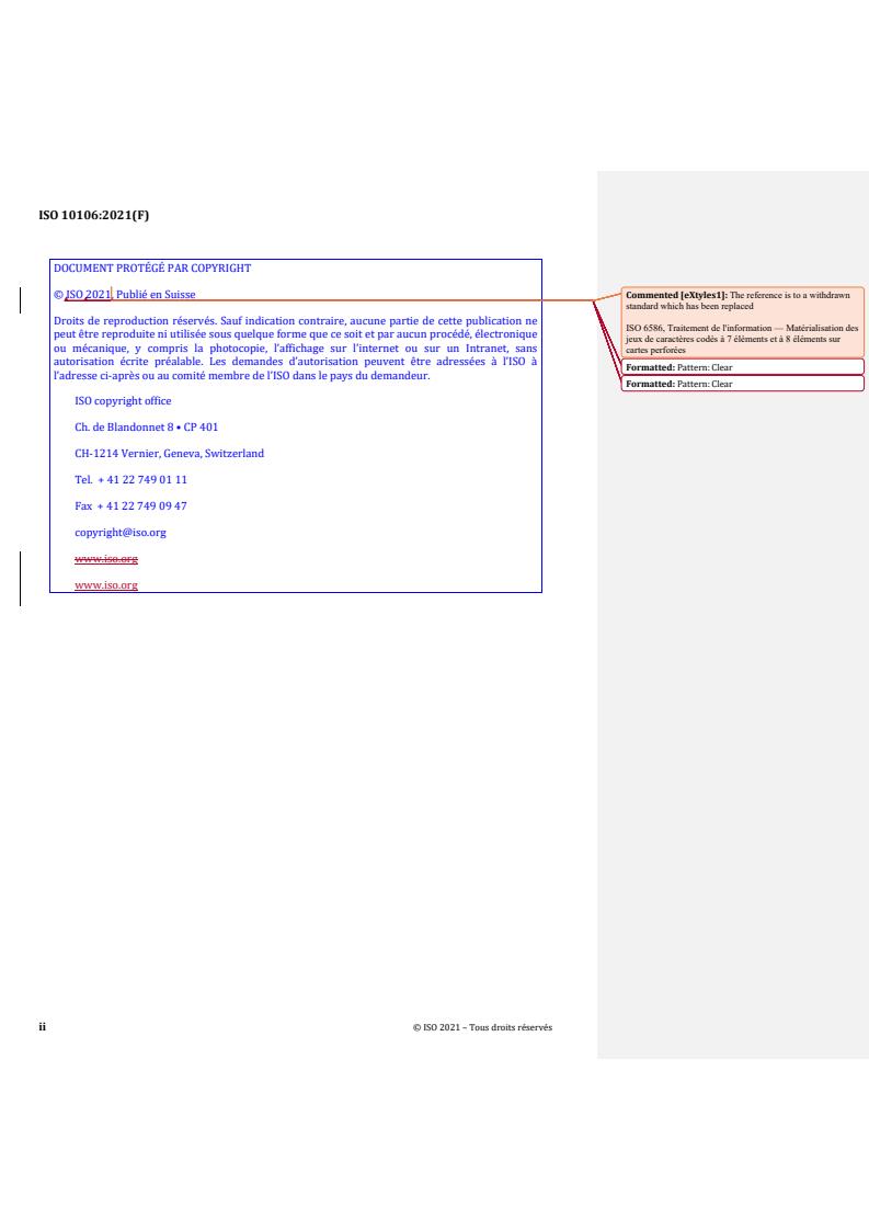 ISO 10106:2021 REDLINE ISO 10106:2021 - Cork stoppers — Determination of global migration
Released:7/8/2021 - Page 2 preview
