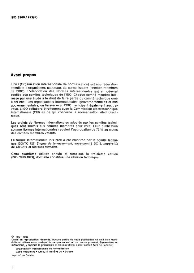 ISO 2860:1992 ISO 2860:1992 - Engins de terrassement -- Dimensions minimales des passages - Page 2 preview