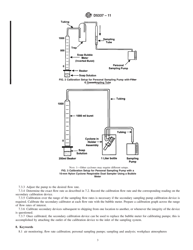 REDLINE ASTM D5337-11 - Standard Practice for Flow Rate for Calibration of Personal Sampling Pumps