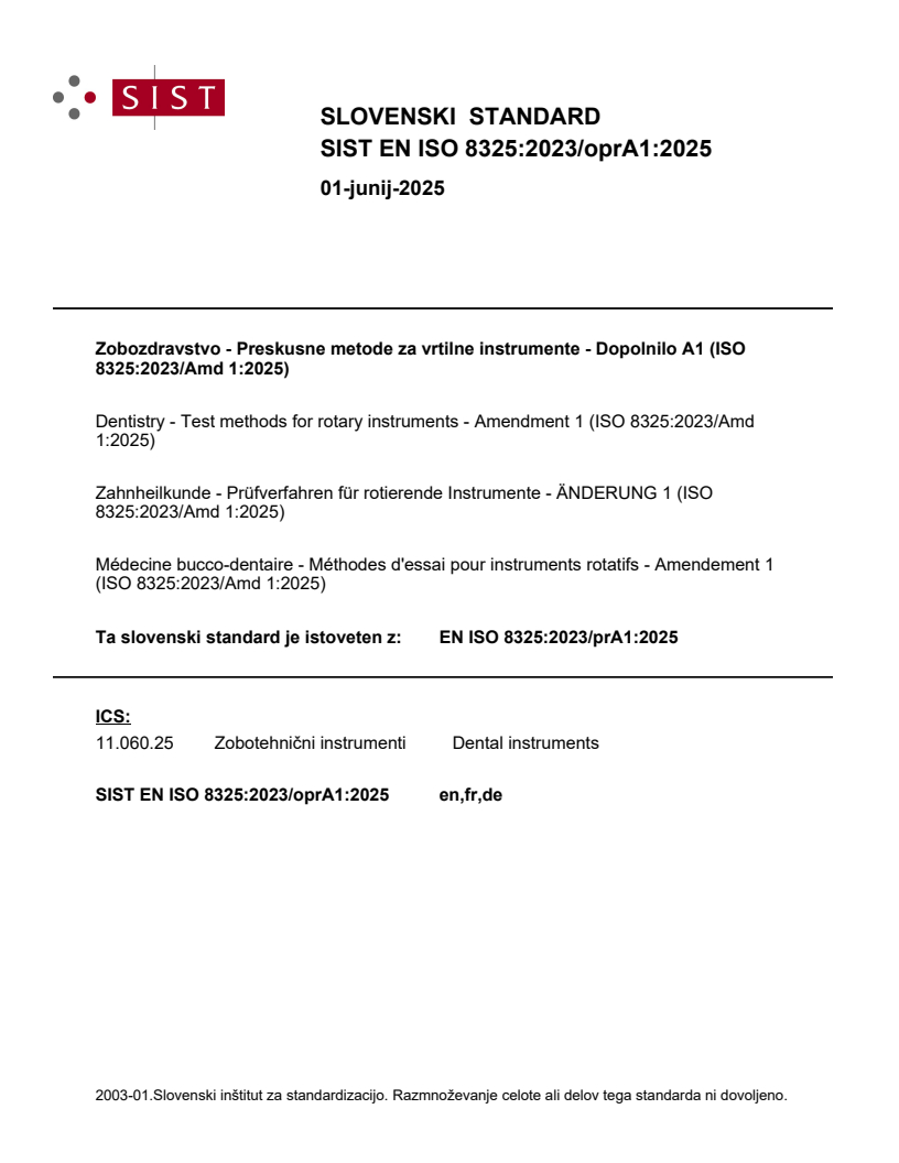 EN ISO 8325:2023/oprA1:2025